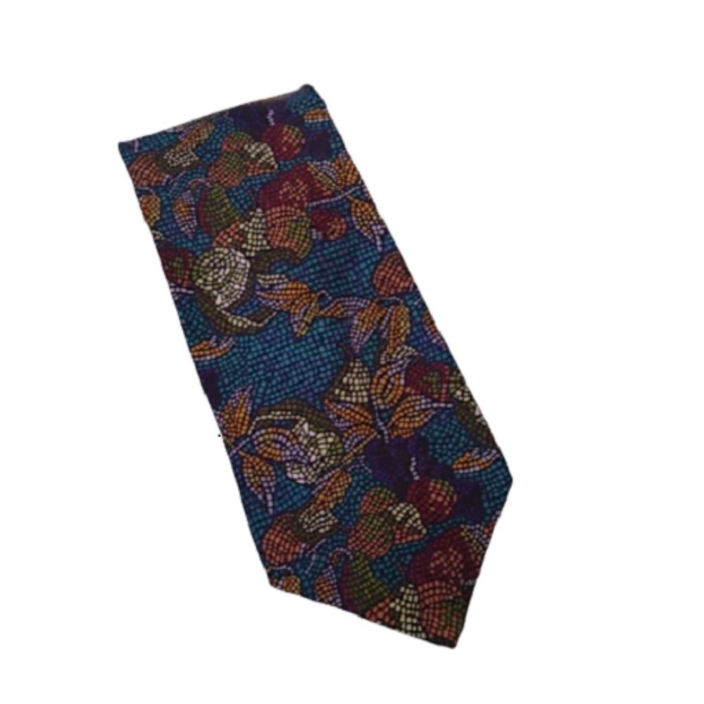 Audrey Buchner Mosaic Fruit Scene Silk Tie